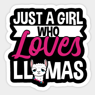 Llama Lover, Just A Girl Who Loves Llamas Gift Sticker